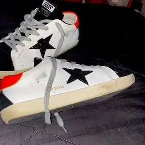 Orange heel tab White based and black star Women main image 3